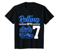 Go Kart Racing 7th Birthday Rolling Into 7 Funny Boys Kids T-Shirt
