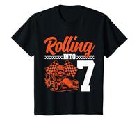 Go Kart Racing 7th Birthday Rolling Into 7 Funny Boys Kids T-Shirt