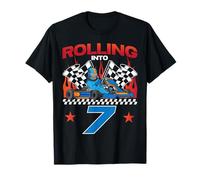 Go Kart Racing 7th Birthday Vintage Rolling Into 7 T-Shirt