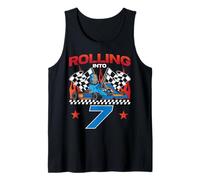 Go Kart Racing 7th Birthday Vintage Rolling Into 7 Tank Top