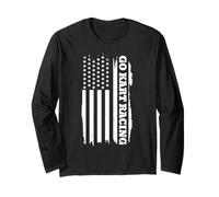 Go Kart Racing American Flag Patriotic Racer Karting Long Sleeve T-Shirt