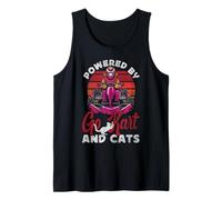 Go Kart Racing Cat Vintage Powered By Go Karts And Cats Tank Top