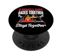 Go Kart Racing Couple Girlfriend Wedding Marriage Vintage A PopSockets Adhesive PopGrip