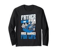 Go Kart Racing Dad Daughter Vintage Father And Daughter Race Long Sleeve T-Shirt