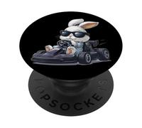 Go Kart Racing Gokart Racer Kart Easter Rabbit Bunny PopSockets Adhesive PopGrip