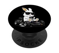 Go Kart Racing Gokart Racer Kart Easter Rabbit Bunny PopSockets Adhesive PopGrip