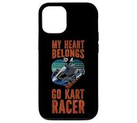 Go Kart Racing Mom Girlfriend Vintage My Heart Belongs To A Case for iPhone 12/12 Pro