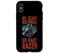 Go Kart Racing Mom Girlfriend Vintage My Heart Belongs To A Case for iPhone X/XS