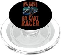 Go Kart Racing Mom Girlfriend Vintage My Heart Belongs To A PopSockets PopGrip for MagSafe