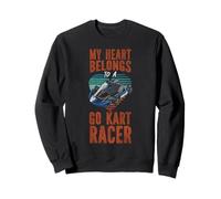 Go Kart Racing Mom Girlfriend Vintage My Heart Belongs To A Sweatshirt