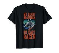 Go Kart Racing Mom Girlfriend Vintage My Heart Belongs To A T-Shirt