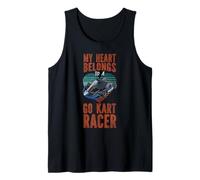 Go Kart Racing Mom Girlfriend Vintage My Heart Belongs To A Tank Top
