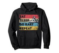 Go Kart Racing Retro Vintage Eat Sleep Go Kart Repeat Pullover Hoodie