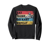 Go Kart Racing Retro Vintage Eat Sleep Go Kart Repeat Sweatshirt