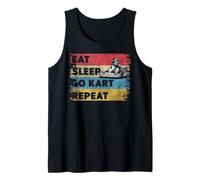 Go Kart Racing Retro Vintage Eat Sleep Go Kart Repeat Tank Top