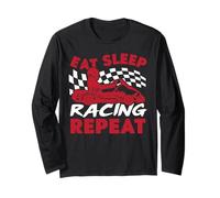 Go Kart Racing Vintage Eat Sleep Racing Repeat Long Sleeve T-Shirt