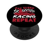Go Kart Racing Vintage Eat Sleep Racing Repeat PopSockets Adhesive PopGrip