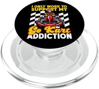 Go Kart Racing Vintage I Only Work To Support My Go Kart PopSockets PopGrip for MagSafe
