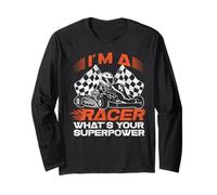 Go Kart Racing Vintage I'm A Racer What's Your Superpower Long Sleeve T-Shirt