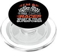 Go Kart Racing Vintage I'm A Racer What's Your Superpower PopSockets PopGrip for MagSafe