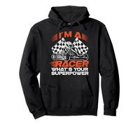 Go Kart Racing Vintage I'm A Racer What's Your Superpower Pullover Hoodie