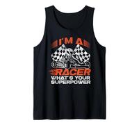 Go Kart Racing Vintage I'm A Racer What's Your Superpower Tank Top