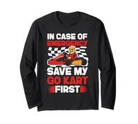 Go Kart Racing Vintage In Case Of Emergency Save My Go Kart Long Sleeve T-Shirt