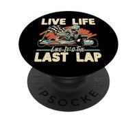 Go Kart Racing Vintage Live Life Like It's The Last Lap PopSockets Adhesive PopGrip