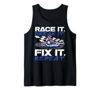 Go Kart Racing Vintage Race It. Break It. Fix It. Repeat. Tank Top