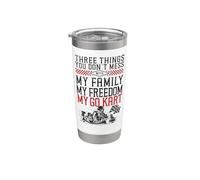 Go Kart Racing Vintage Three Things You Don't Mess with My Stainless Steel Insulated Tumbler
