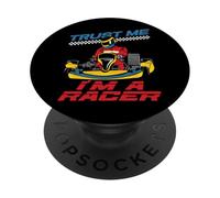 Go Kart Racing Vintage Trust Me I'm A Racer PopSockets Adhesive PopGrip