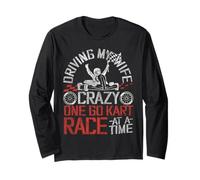 Go Kart Racing Wife Husband Vintage Driving My Wife Crazy Long Sleeve T-Shirt