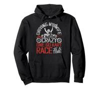 Go Kart Racing Wife Husband Vintage Driving My Wife Crazy Pullover Hoodie