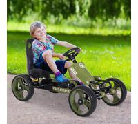 Go Kart Ride On Racer Kids Children Hand Brake Pedal HOMCOM Green One Size