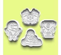 Go Karting Cookie Cutter Set - Race Car and Helmet Shapes for Cookies, Fondant, Pastry, and DIY Baking - Motorsport, Racing Party Treats