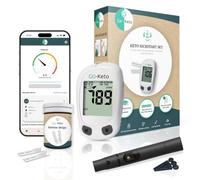 Go-Keto Ketone Kickstart Set (mg/dl) - Ketone Blood Meter, 10 Ketone Test Strips & Accessories in Starter Set, Keto Meter for Ketone Measurement on a Keto Diet, Ketone Check at Home & on the Road
