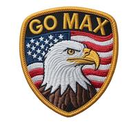 Go Max Patch Embroidered Iron-on/Sew-on Badge (3 Inch) America First American Eagle Team USA Gift Patches