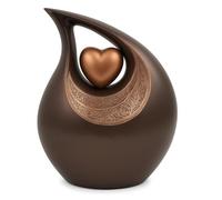 GO NAUTICAL INSTRUMENTS Handcrafted Teardrop Cremation Personalize Engraved Cremation Heart of Love Urns for Human Ashes, 11X8 inches, Brown & Copper