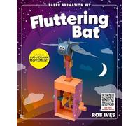 Go On Make Me Fluttering Bat Paper Animation Kit - Rob Ives DIY Papercraft Model with Flapping Wings - STEM Craft Toy - Mechanical Paper Model for Kids & Adults - Halloween Craft Gift