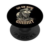 Go On Now Git Western Country Possum Vintage Cowboy Opossum PopSockets Adhesive PopGrip