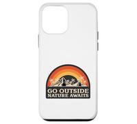 Go Outside Nature Awaits (Retro Palm Tree Island Graphic) Case for iPhone 12 mini