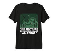 Go Outside The Graphics are Amazing Hiking Mountain Climbing Premium T-Shirt