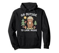 Go Outside To Look Inside Funny Hiking Camping Hike Camper Pullover Hoodie