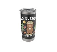 Go Outside to Look Inside Funny Hiking Camping Hike Camper Stainless Steel Insulated Tumbler