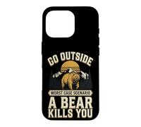 Go Outside Worst Case Scenario A Bear Kills You Case for iPhone 16 Pro