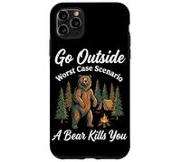 Go Outside Worst Case Scenario A Bear Kills You Funny Hiking Case for iPhone 11 Pro Max