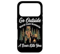 Go Outside Worst Case Scenario A Bear Kills You Funny Hiking Case for iPhone 17 Pro