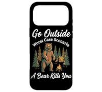 Go Outside Worst Case Scenario A Bear Kills You Funny Hiking Case for iPhone 17 Pro Max