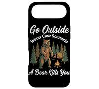 Go Outside Worst Case Scenario A Bear Kills You Funny Hiking Case for iPhone Air