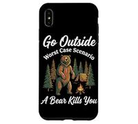 Go Outside Worst Case Scenario A Bear Kills You Funny Hiking Case for iPhone XS Max